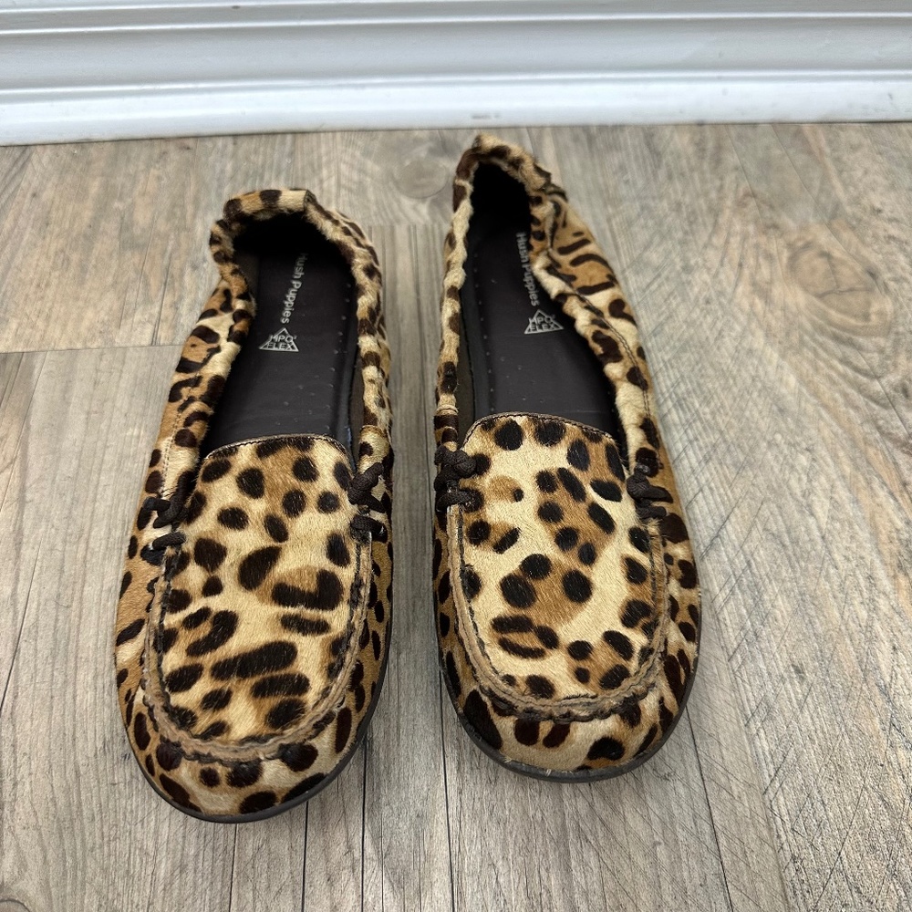 Hush Puppies Ceil H507064 Brown Animal Print Loafer Shoes size 11 M - Picture 2 of 5